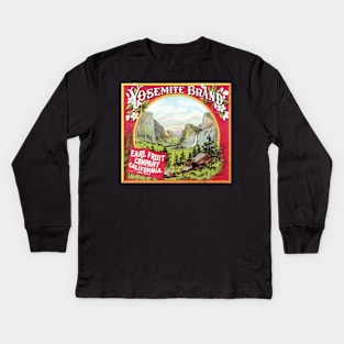 Yosemite Brand crate label, circa 1893 - 1909 Kids Long Sleeve T-Shirt